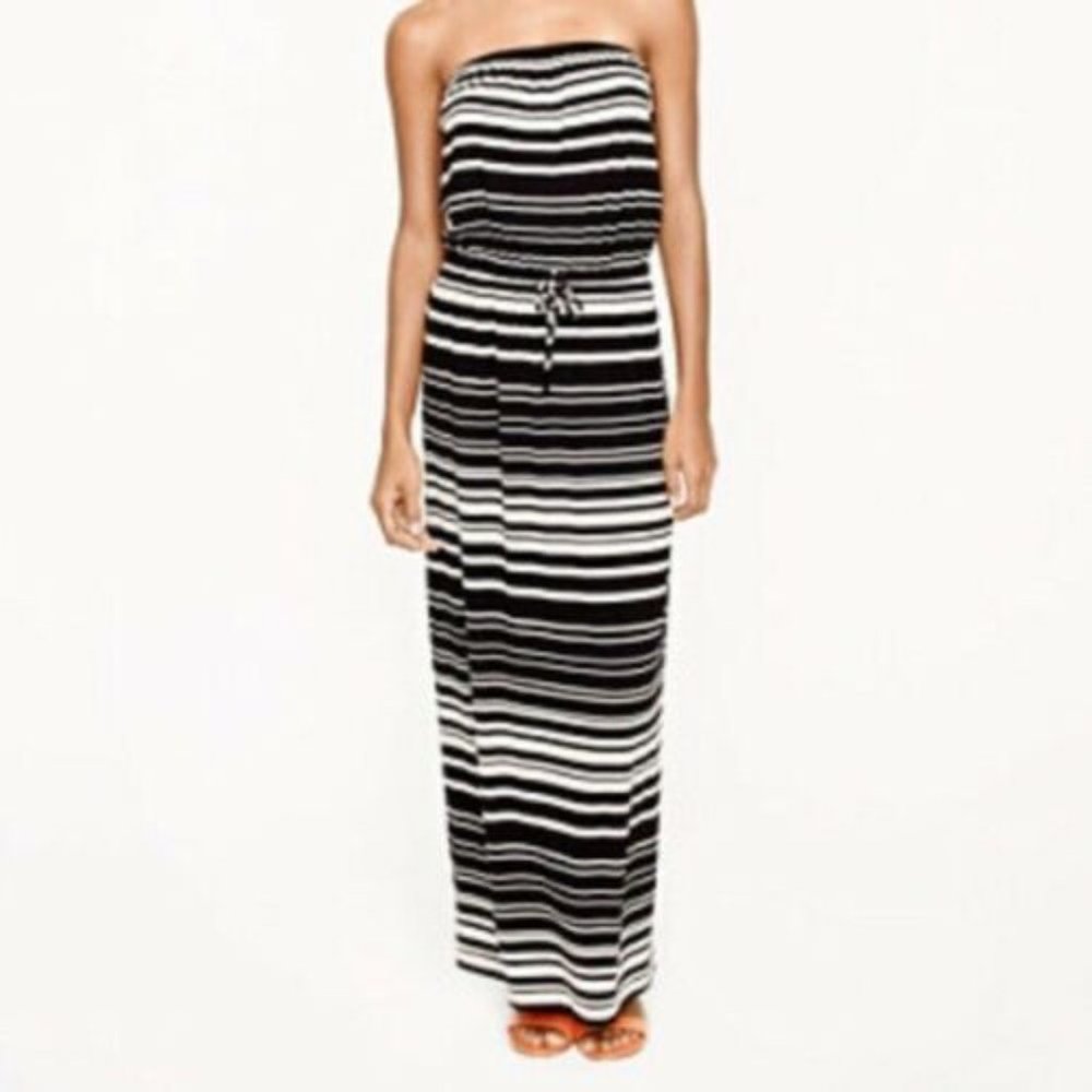 J. Crew | Striped Strapless Maxi Dress | Navy/White | Size XS